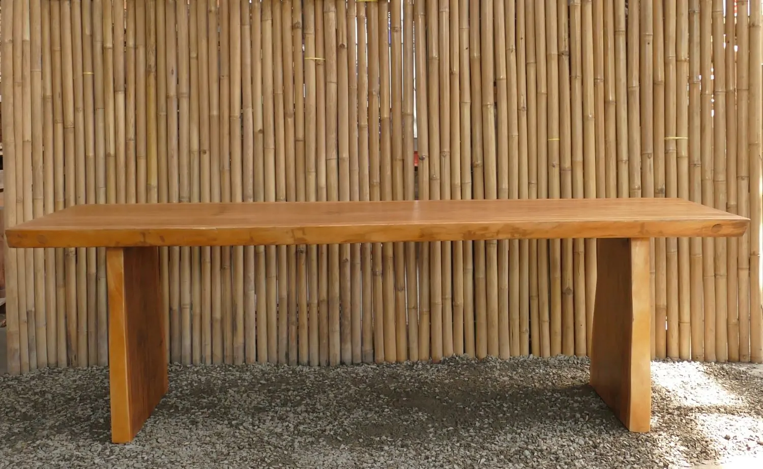  Product image 2 of the product “Natural Wood Table suar with wodden legs, 256cm length, 85cm widt, 78.5cm height. Table top 7cm thickness ”